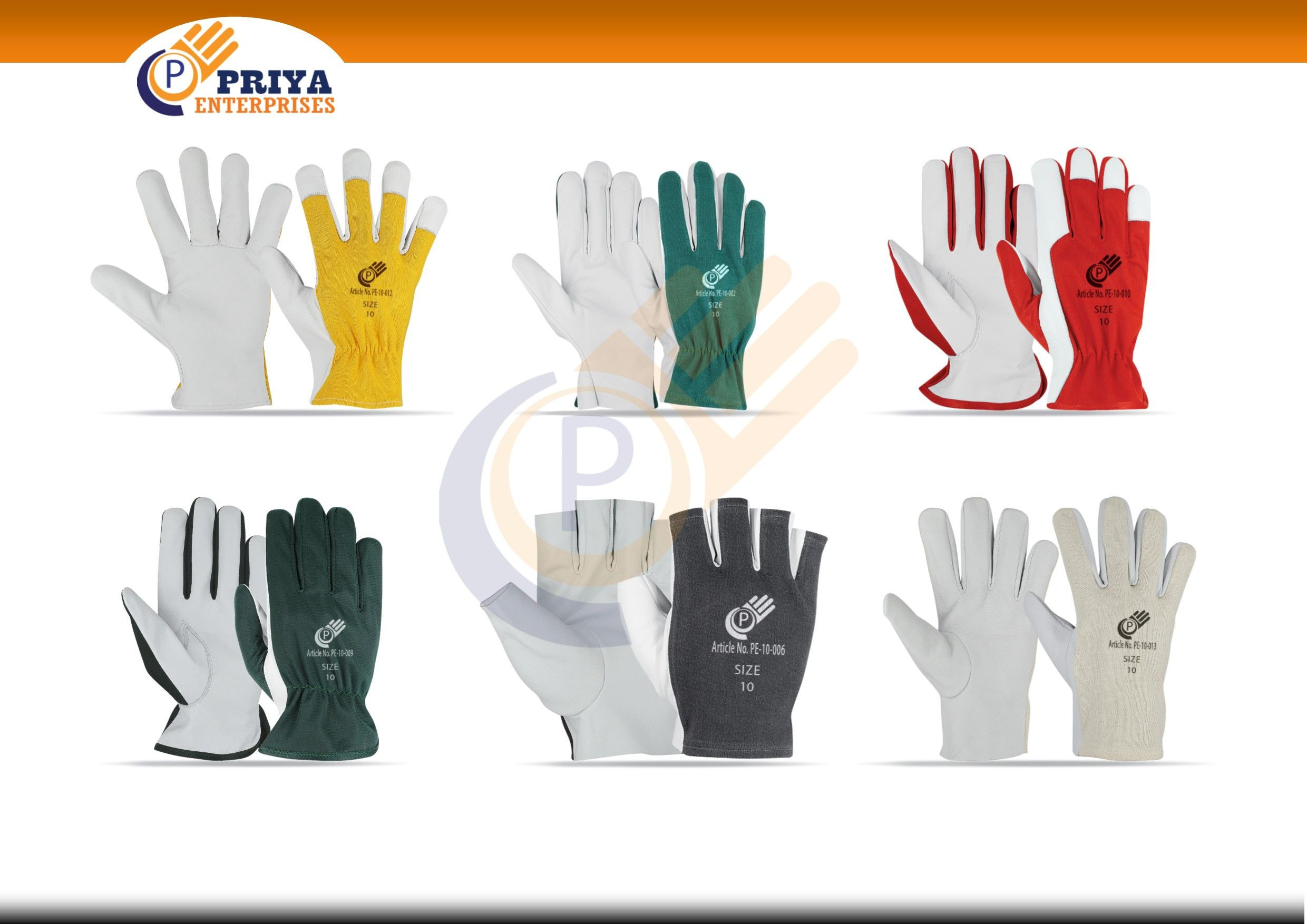 Leather Assembly Working  Construction Impact Safety Auto Mechanic Gloves, industrial work gloves