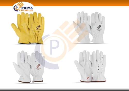 Goat Grain Cow Split Leather Driving Gloves Reflective Safety Clothing Comfortable Abrasion Resistant for Work