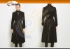 Classic Black PU Leather Coat for Women Ladies Leather Jacket Long Leather Trench Coat