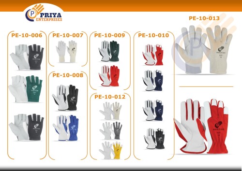 Leather Assembly Working  Construction Impact Safety Auto Mechanic Gloves, industrial work gloves