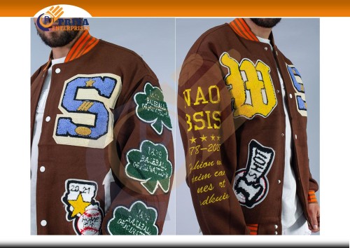 Student Jacket School Uniform Basketball Custom Chenille Patch Varsity Jacket Women Winter Jacket Canvas Fabric